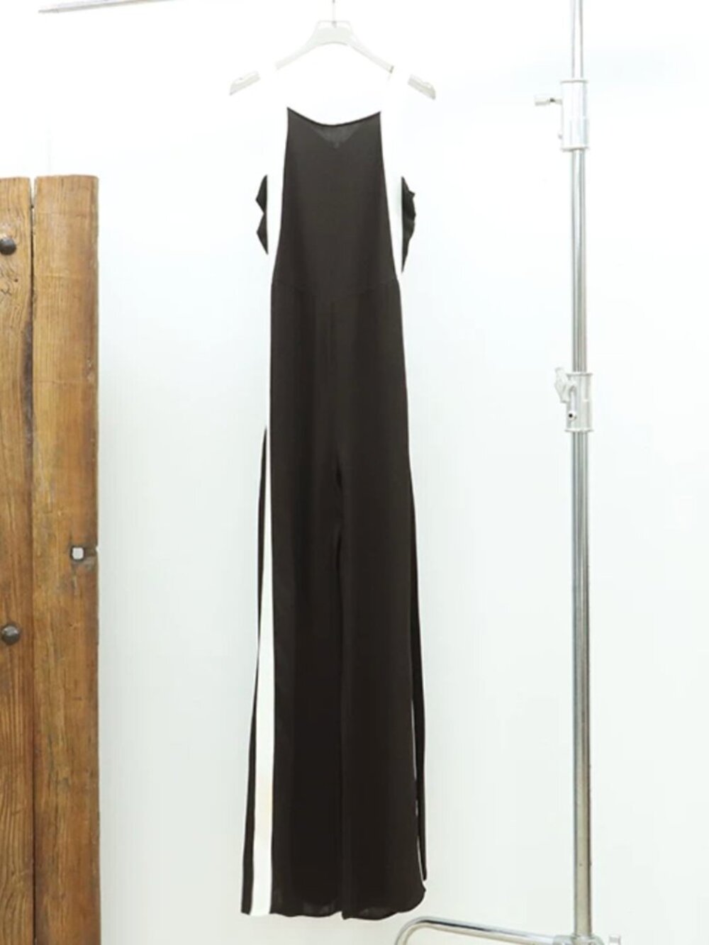 REISS Salma Colourblock Wide Leg Belted Jumpsuit 6/8/12 Burgundy/Cream - Picture 8 of 11